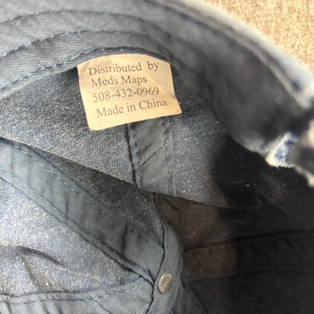 Cape Cod Anchor 1602 Baseball Cap Blue Washed Denim Adj. Nautical Coastal Beach - Picture 9 of 9
